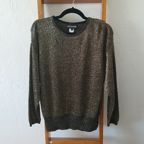 VINTAGE PIERRE CARDIN METALLIC SWEATER SIZE LARGE - Picture 1 of 7